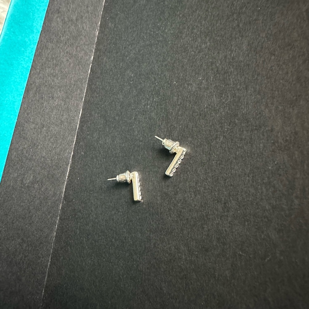 Faux silver stud earrings